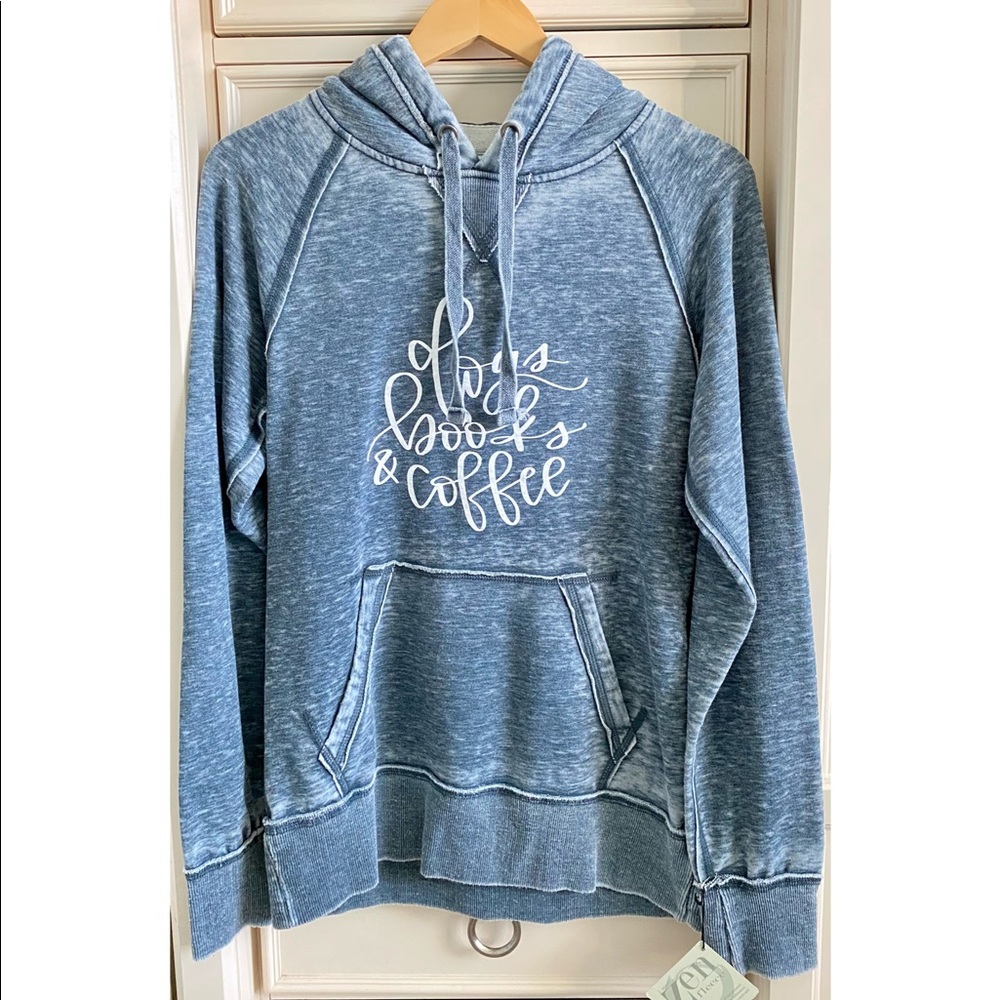 🛍️(NWT)Dogs, Books, and Coffee Hoodie